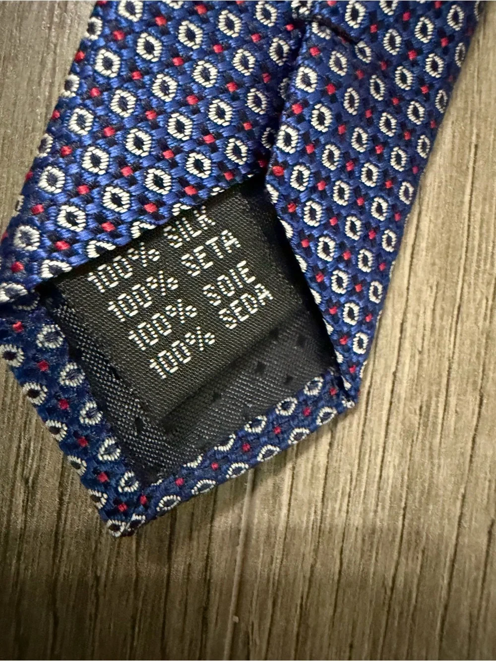 Yves Saint Laurent Navy Blue Microdot Silk Tie
